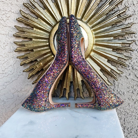 J.CREW Pink Multicolor Ombré Holographic Glitter Colette D’Orsay Pumps Heels 6 - Picture 9 of 16